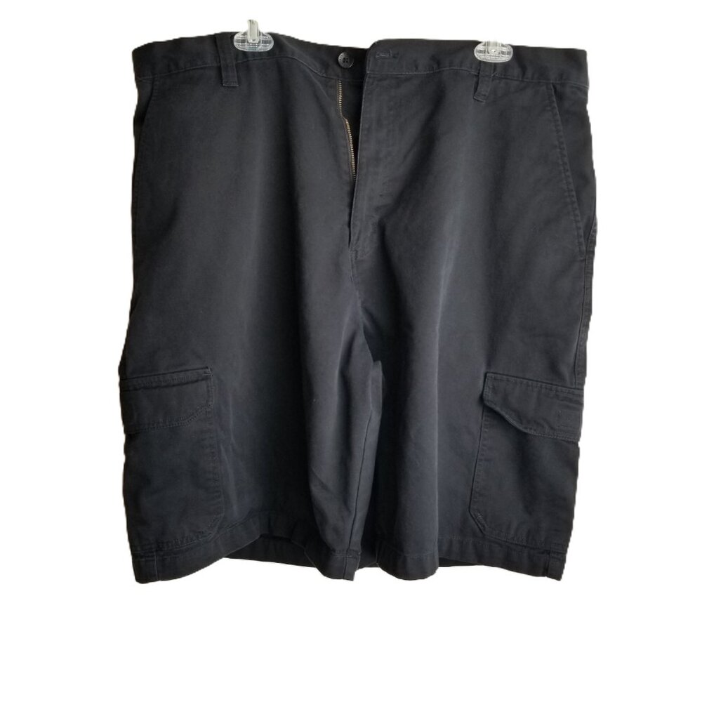 Chaps Mens Cargo Shorts Size 42 Black 100% Cotton 10 Inseam Utility Pockets